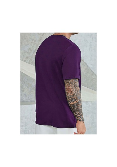 Medinenur Unisex Believe Baskılı Bisiklet Yaka Tshirt Mor