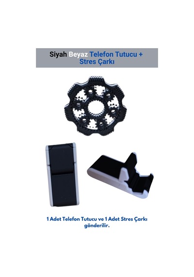 Siyah Beyaz Telefon Tutucu Ve Stres Çarkı, Taraftarlara Özel Telefon Sabitleyici Çok Renkli