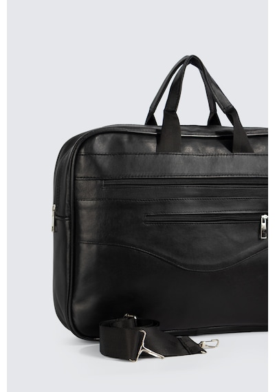 Westbag Hakiki Deri Siyah Laptop Evrak Çantası Ayarlanabilir Omuz Askılı