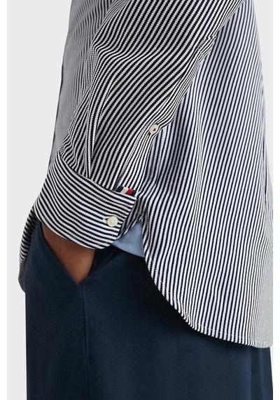 Tommy Hilfiger Erkek Gömlek Mw0mw30678 0a4 Beyaz-mavi Beyaz - Mavi