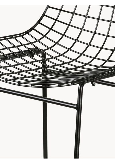 Westwing Wire Metal Bar Taburesi - Gümüş Rengi, Minimalist Ve Çok Yönlü Sandalye Siyah