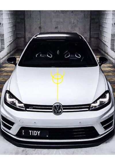 Oto Kaput Şerit Sticker Dönence Daire Tasarım Sarı 20 60 Cm