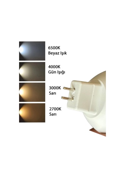 Tr 12v 7w 50w Sarı 3000k Gu5.3 Led Spot Ampul, 6 Adet Genel