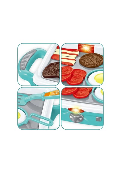 Işıklı Oyuncak Izgara Ve Mutfak Seti - 12 Parça Aksesuarlı Eğitici Evcilik Oyunu 3+ Yaş 01520942