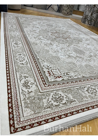 Optima Halı İsfahan Serisi Salon Oturma Odası Halısı 160x230 Taba Gri Taba