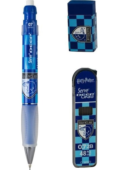 Serve Deep Üçlü Set 0.7 Mm Mekanik Versatil Kalem Harry Potter Ravenclaw Damalı - Mavi Çok Renkli