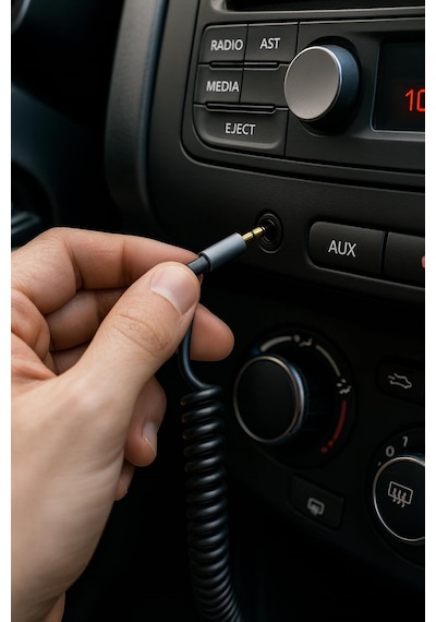 Aux Bluetooth 5.0 Alıcı Adaptör Mikrofonlu Usb Beslemeli Araç Ve Ev Tipi Ses Sistemlerine Uyumlu Spiral Kablo Aux To
