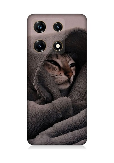 İnfinix Note 30 Pro Uyumlu Bataniye Altında Kedi Desenli Silikon Kılıf