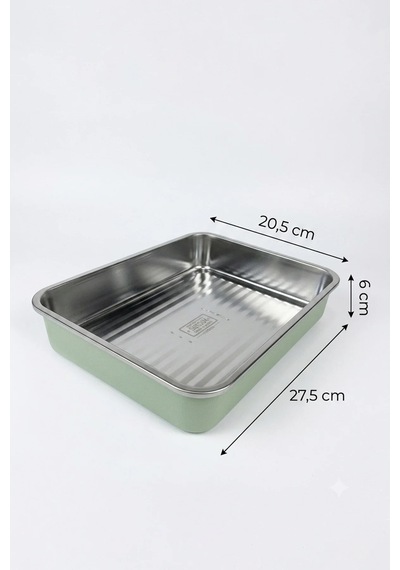 4'lü Stainless Paslanmaz Çelik Vakumlu Saklama Kabı,fırın Ve Kek Kabı 500mlx2,1300mlx1,3000mlx1 Yeşil