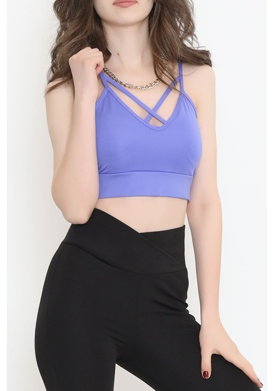 Buyers Butik - Askılı Spor Bustiyer Mavi - 9022.125. 001