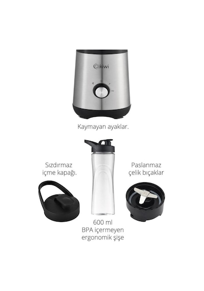 Kiwi KSB-2240 500 W Standlı Paslanmaz Çelik Blender
