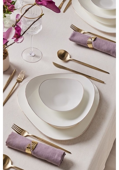 Karaca  Red Carpet Collection Fine Pearl Tristan 62 Parça 12 Kişilik Yemek Takımı Gold