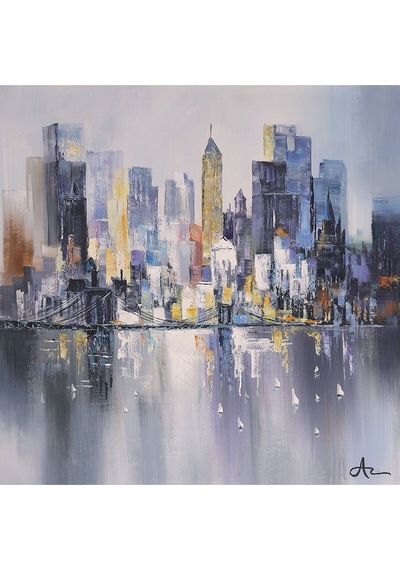 Deniz Modern El Yapımı Yağlı Boya Tablo 106x106cm