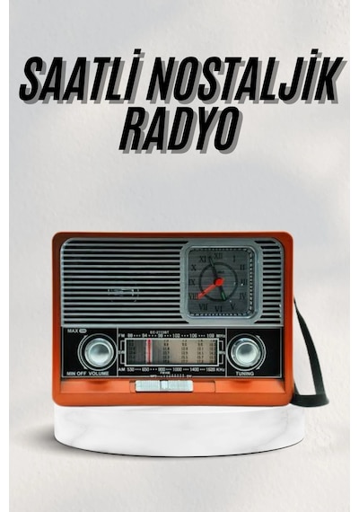 Mey İthalat Vintage Nostaljik Radyo Aux Usb Sd Kart Girişli Şarjlı Bluetooth Bağlantılı 02605329