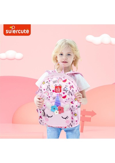 Supercute Two İn One Sırt Çantası - Unicorn - Pembe