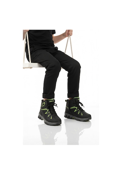 Ayakmod Siyah Yeşil Polarlı Kaymaz Unisex Çocuk Outdoor Bot 2301 F Siyah - Yeşil