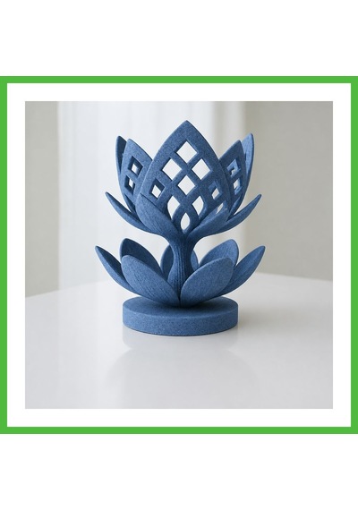 Vaveni 3d Baskı Lotus Çiçeği Mumluk - Dekoratif Tealight Mumluk-mavi Arz