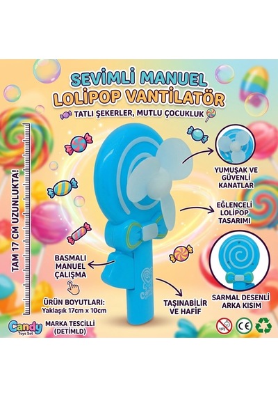 Lolipop Model El Fanı - Mavi Bayi Depom