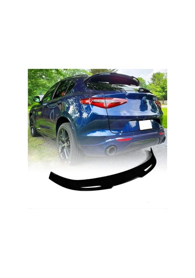 Alfa Romeo Stelvio Uyumlu Spoiler Parlak Siyah 2017-2021