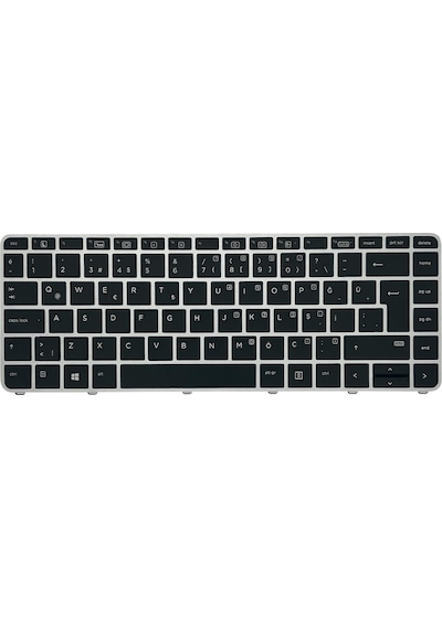 Hp Uyumlu Elitebook Folio 1040 G3 M5r95av Işıklı Klavye Siyah Tr Gümüş Çerçeveli