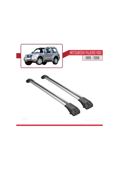Mitsubishi Pajero V60 3 Kapı 1999-2006 Arası İle Uyumlu Ace-1 Ara Atkı Tavan Barı Gri