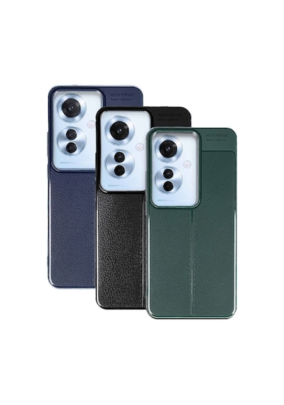 Oppo Reno 11f Kılıf Focus Deri Desen Silikon Arka Kapak