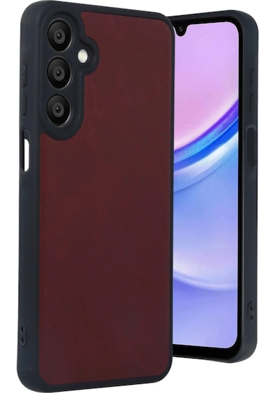 Samsung Uyumlu Galaxy A55 5g Kılıf Aras Deri Kapak Bordo