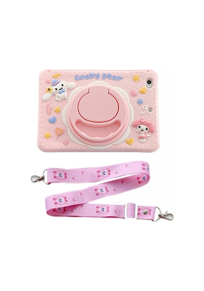 Samsung Galaxy Uyumlu Tab A8 10.5 Sm-x200 2021 Kılıf Cute Dolls Standlı Eğlenceli 3d Karekterli Çocuk Kılıfı Kılıf