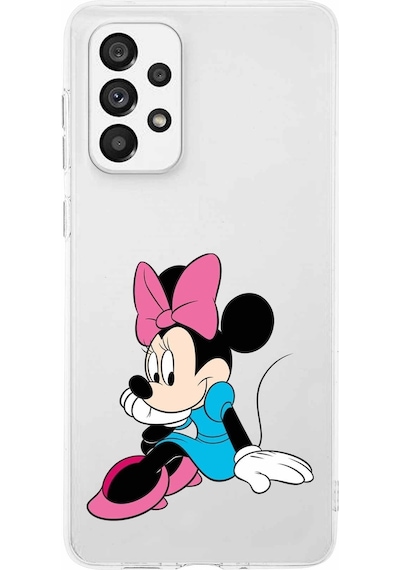 Samsung Uyumlu Galaxy A23 Kapak Minnie Mouse Tasarımlı Şeffaf Silikon Kılıf Şeffaf