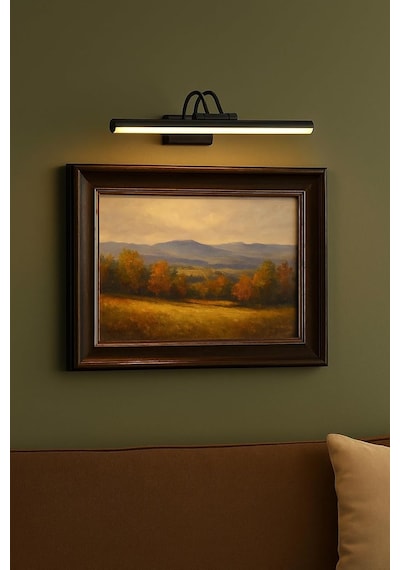 Siyah Kasa Led Flüt Resim Aplik 6w 3200k Gün Işığı 35cm Duvar Tipi Ayna/tablo Üstü Deko