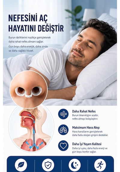 Silikon Burun Açıcı Horlama Önleyici Burun Genişletici Rahat Nefes Aparatı 3 Çift