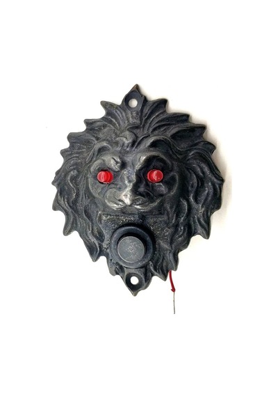 Cntma Antika Tarz Dekoratif Pirinç Aslan Kapı Zili - 100x78 Mm, Oksit, Led Işıklı