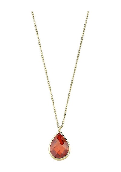 Bilezikhane 14 Ayar Altın Kolye Kırmızı Taşlı 1.10 Gram