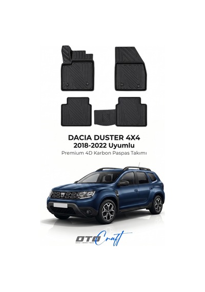Otocraft Dacia Duster 4x4 2018-2022 Araca Özel 4d Karbon Oto Paspas Havuzlu Tam Set
