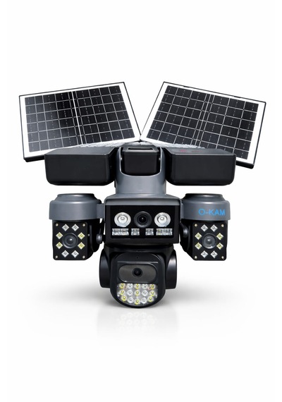 Okam Pro 334 Premium 4g Solar Projektörlü Güvenlik Kamerası 4 Lens, Aov 7/24 Kayıt