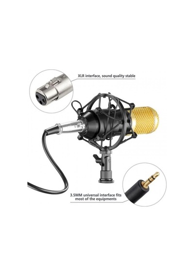 Kondenser Mikrofon 3.5mm Jak Girişli Kondenser Mikrofon 6 Parça Set