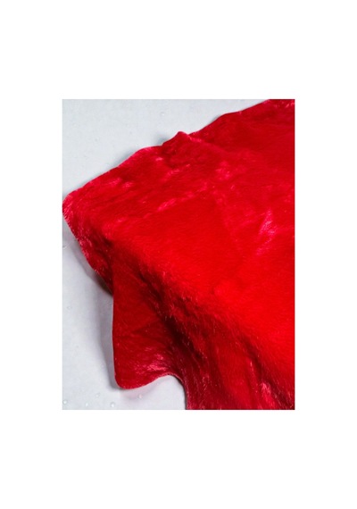 Kırmızı Samur Suni Kürk Peluş Kumaş 50x150 Cm Orta Tüylü Yumuşak Kumaş Kırmızı Kırmızı