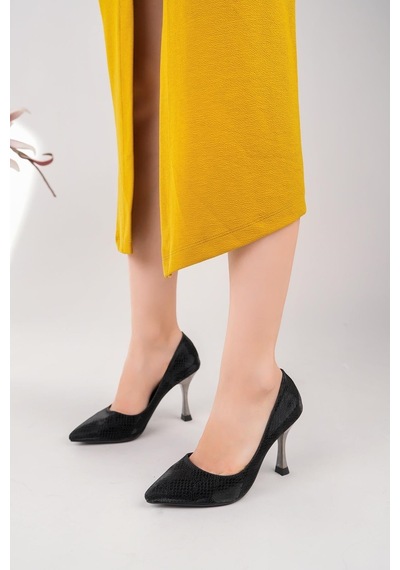Nesilshoes Nesil Shoes Özma 503 Siyah Topuklu Kadın Stiletto