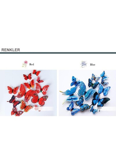 Çift Kanatlı Kelebek Özel Kelebekler Yeni Model 3D Duvar Ve Buzdo (413313668)