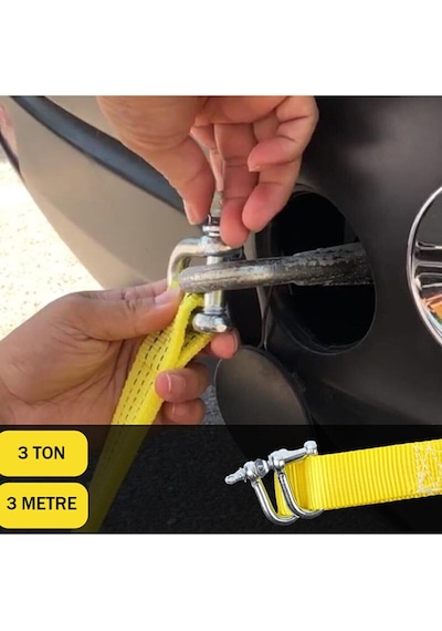 Kkdavm Çekme Halatı Lüx 3 Mt Çelik Uçlu 3 Ton Çeki Halatı