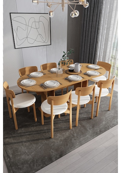 Modern 8 Kişilik Mutfak Yemek Masası Ve Sandalye %100 Mdf Mutfak Yemek Odası Masası Takımı Ymt08 Karına Modern 8 Kişilik Mutfak Yemek Masası Ve Sandalye %100 Mdf Mutfak Yemek Odası Masası Takımı Ymt08 Karına