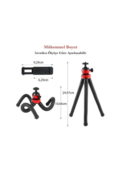 Thentech Ahtapot Bacaklı Tripod Esnek Sabitlenebilen Tripod Uyumlu