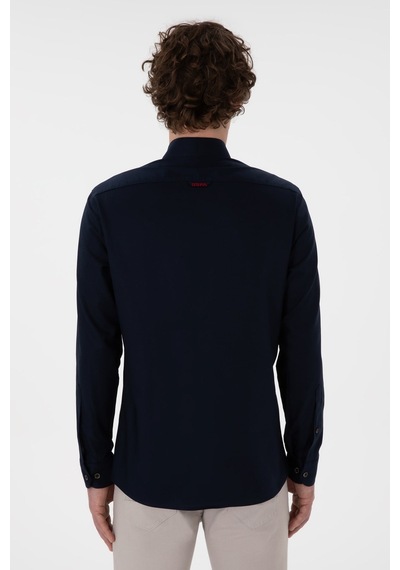 U.S. Polo Assn. U.s. Polo Assn. Pamuk Uzun Kol Slim Fit Gömlek 2082904 Siyah