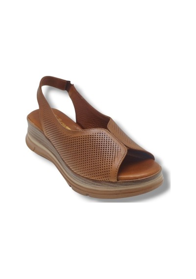 Ellanor S-564-26 Hakiki Deri Anatomik Dolgu Taban Kadın Sandalet Taba Ellanor S-564-26 Hakiki Deri Anatomik Dolgu Taban Kadın Sandalet Taba