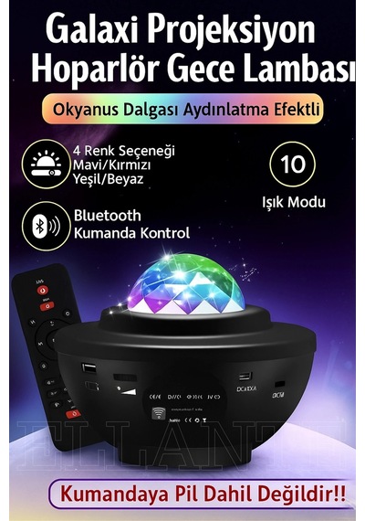 Yıldızlı Gökyüzü Gece Lambası Aurora Starlight Samsung Galaxy Uyumlu  Uyumlu Led Projektör Disko Işığı - Hoparlör