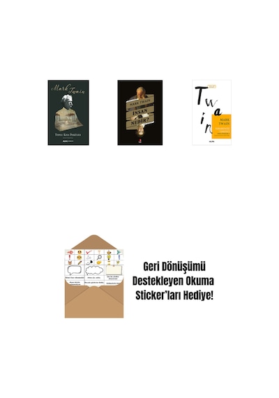 Toplu Kısa Öyküler Ciltli + İnsan Nedir + Esrarengiz Yabancı + Okuma Sticker'ları
