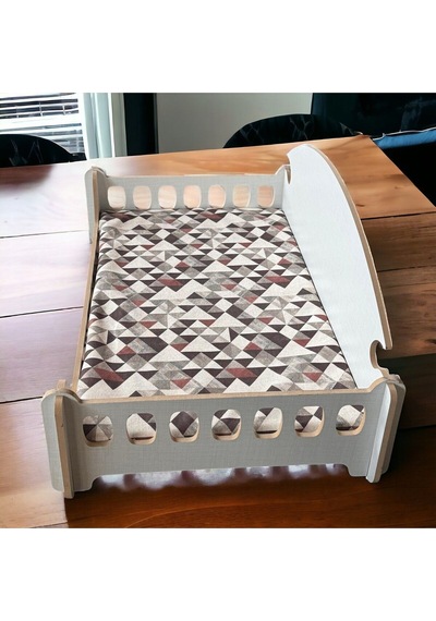 Taht Kedi Köpek Yatağı Ergonomik 40 70 Cm Çam Renk ,yıkanabilir Duck Kumaş Minderi Ile Beraber