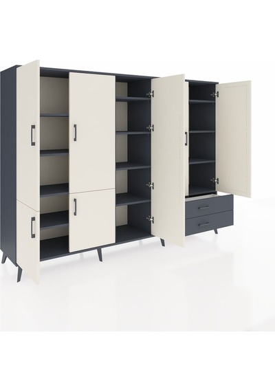 Hyperion Dolap 12 Raflı 2 Çekmeceli 7 Kapaklı 220x44x163 Antrasit Antrasit-aytaşı/antrasit Hyperion Dolap 12 Raflı 2 Çekmeceli 7 Kapaklı 220x44x163 Antrasit Antrasit-aytaşı/antrasit