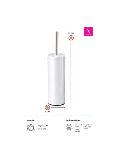 Cigo Çelik Tuvalet Fırçası - Beyaz-7318