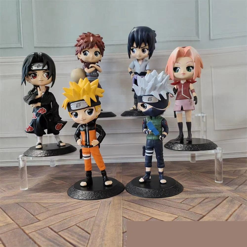 Naruto Shippuden 6'lı Anime Manga Figür Seti Uzumaki Kakashi İtachi Sakura Sasuke Bir Arada 15 Cm. Naruto - Bandai